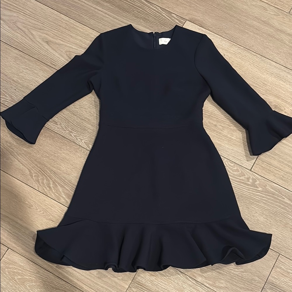 Navy Ruffle Dress - Picture 2 of 5